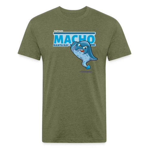 Macho Manta Ray Character Comfort Adult Tee - heather military green