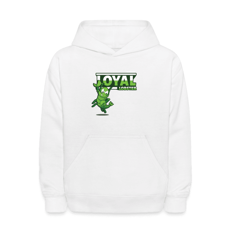 Loyal Lobster Character Comfort Kids Hoodie - white