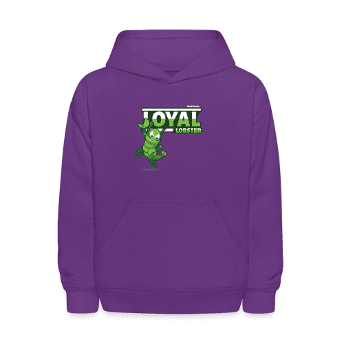 Loyal Lobster Character Comfort Kids Hoodie - purple