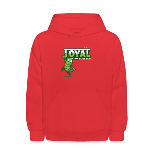 Loyal Lobster Character Comfort Kids Hoodie - red