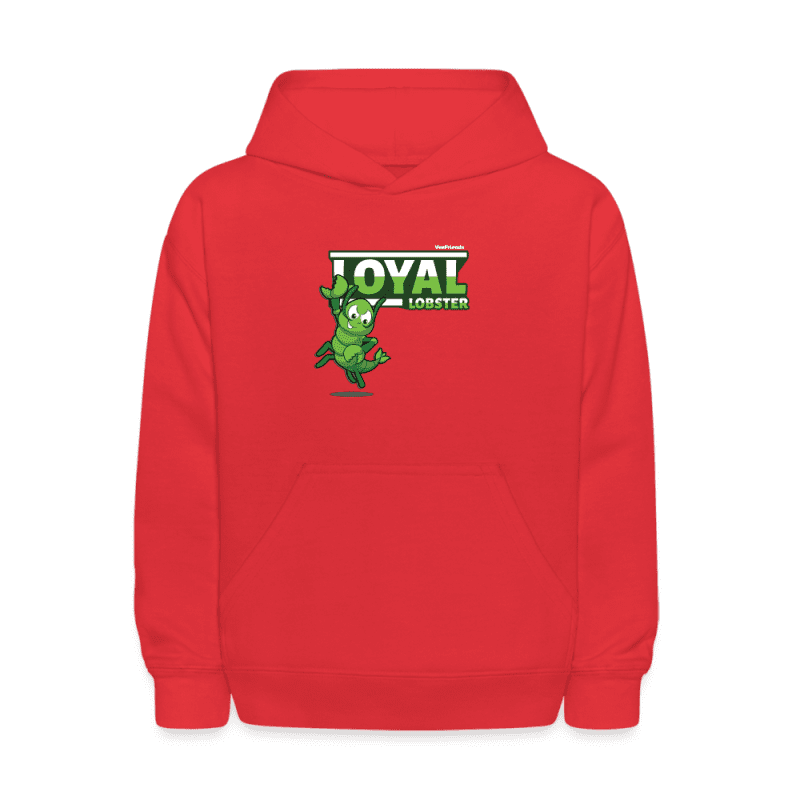 Loyal Lobster Character Comfort Kids Hoodie - red