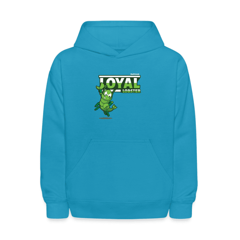 Loyal Lobster Character Comfort Kids Hoodie - turquoise