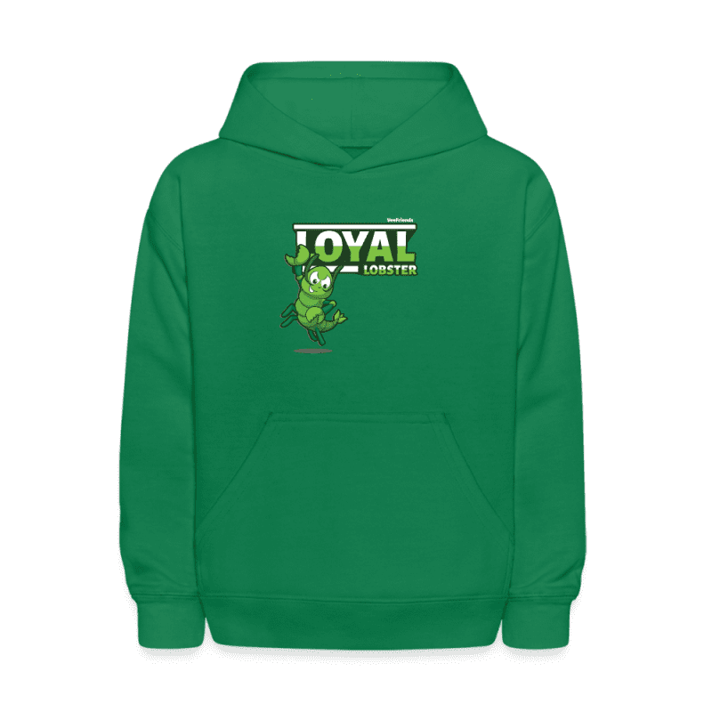 Loyal Lobster Character Comfort Kids Hoodie - kelly green