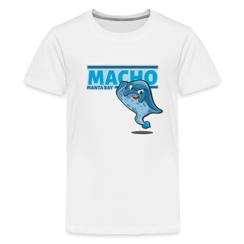 Macho Manta Ray Character Comfort Kids Tee - white