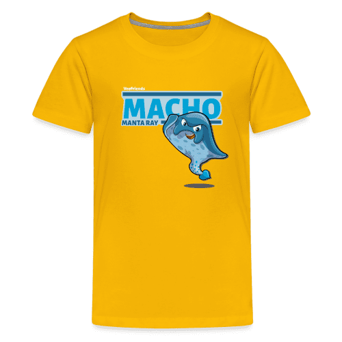 Macho Manta Ray Character Comfort Kids Tee - sun yellow