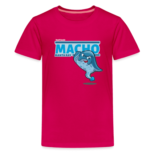 Macho Manta Ray Character Comfort Kids Tee - dark pink