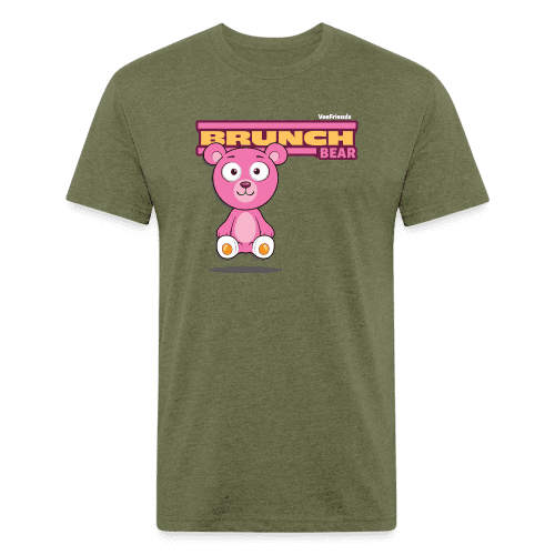 Brunch Bear Character Comfort Adult Tee (Holder Claim) - heather military green