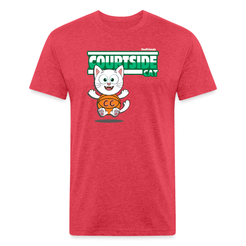 Courtside Cat Character Comfort Adult Tee (Holder Claim) - heather red