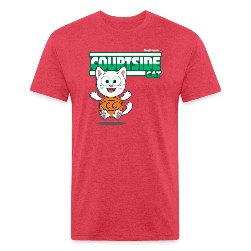 Courtside Cat Character Comfort Adult Tee (Holder Claim) - heather red