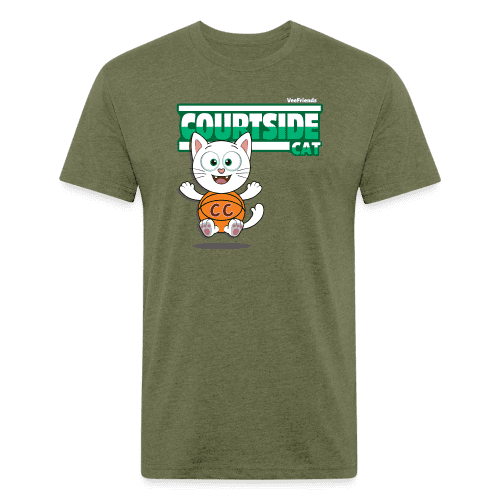 Courtside Cat Character Comfort Adult Tee (Holder Claim) - heather military green