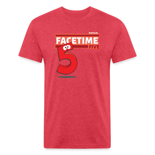 Facetime Five Character Comfort Adult Tee (Holder Claim) - heather red