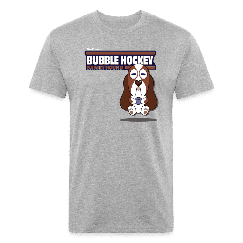 Bubble Hockey Basset Hound Character Comfort Adult Tee (Holder Claim) - heather gray