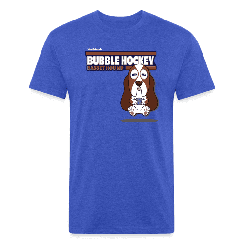 Bubble Hockey Basset Hound Character Comfort Adult Tee (Holder Claim) - heather royal