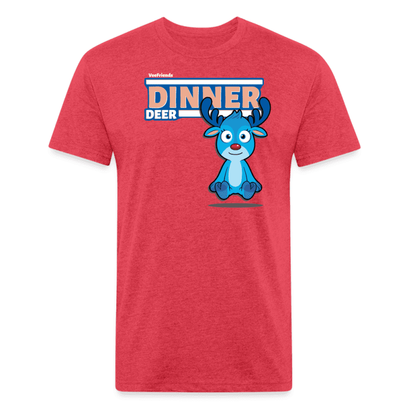 Dinner Deer Character Comfort Adult Tee (Holder Claim) - heather red