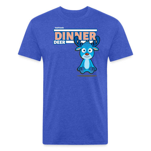 Dinner Deer Character Comfort Adult Tee (Holder Claim) - heather royal