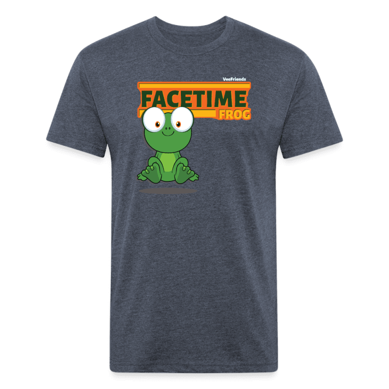 Facetime Frog Character Comfort Adult Tee (Holder Claim) - heather navy