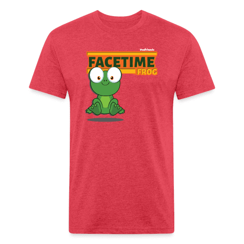 Facetime Frog Character Comfort Adult Tee (Holder Claim) - heather red