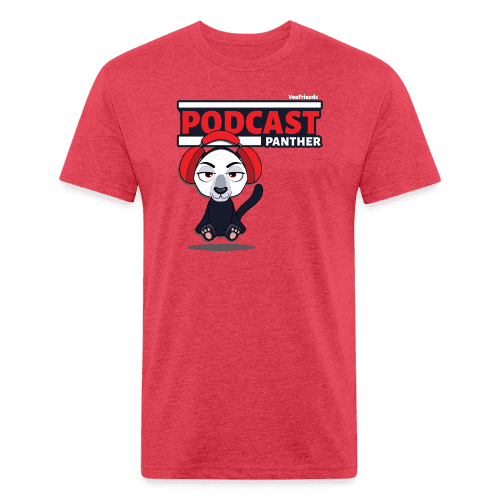 Podcast Panther Character Comfort Adult Tee (Holder Claim) - heather red