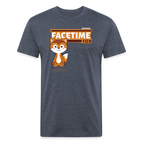 Facetime Fox Character Comfort Adult Tee (Holder Claim) - heather navy