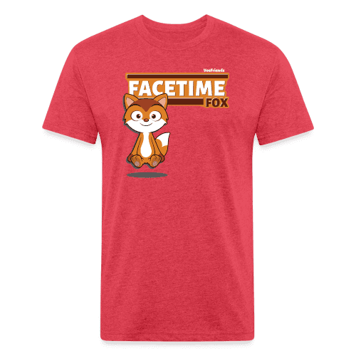 Facetime Fox Character Comfort Adult Tee (Holder Claim) - heather red