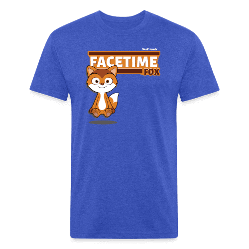 Facetime Fox Character Comfort Adult Tee (Holder Claim) - heather royal