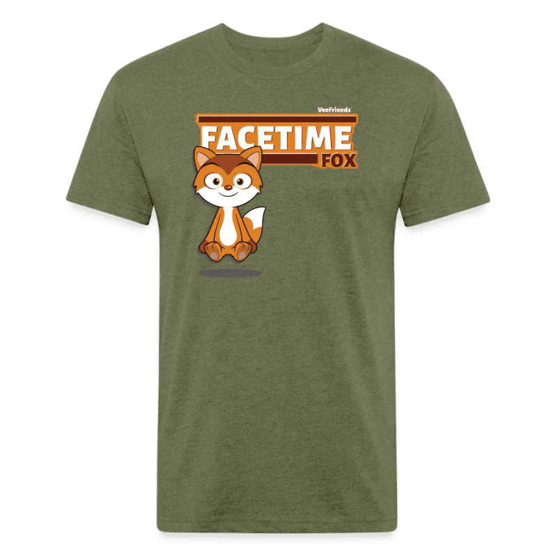 Facetime Fox Character Comfort Adult Tee (Holder Claim) - heather military green