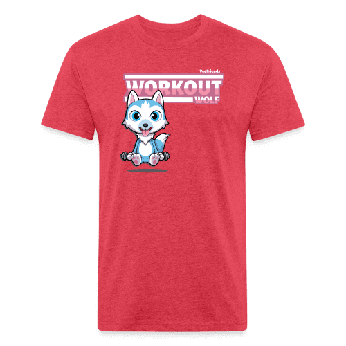 Workout Wolf Character Comfort Adult Tee (Holder Claim) - heather red