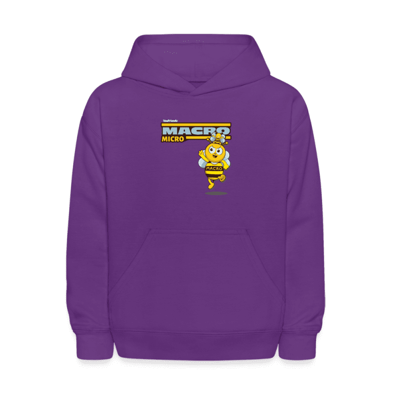 Macro Micro Character Comfort Kids Hoodie - purple