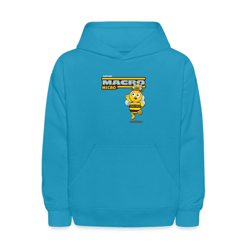 Macro Micro Character Comfort Kids Hoodie - turquoise