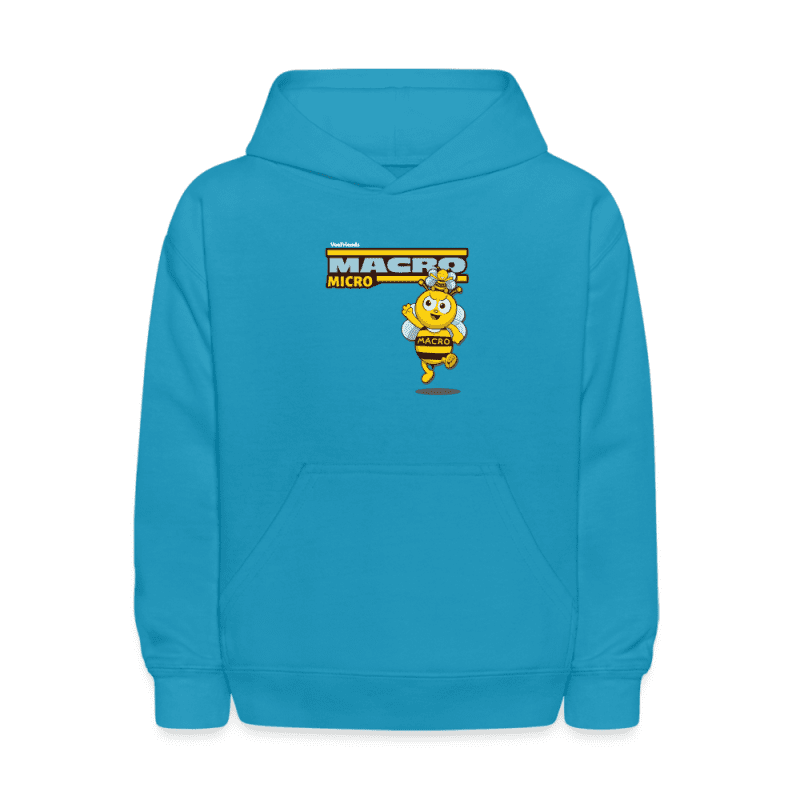 Macro Micro Character Comfort Kids Hoodie - turquoise