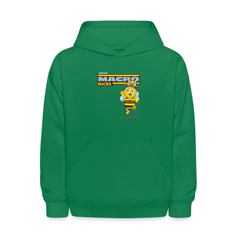 Macro Micro Character Comfort Kids Hoodie - kelly green