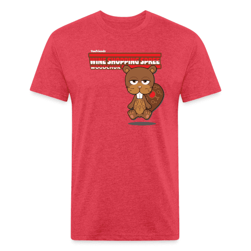 Wine Shopping Spree Woodchuk Character Comfort Adult Tee (Holder Claim) - heather red