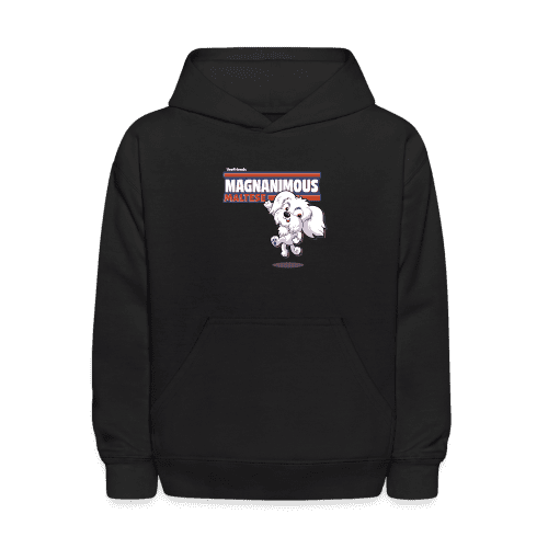 Magnanimous Maltese Character Comfort Kids Hoodie - black