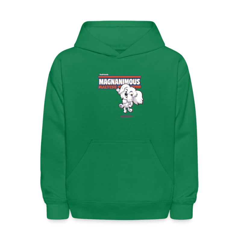 Magnanimous Maltese Character Comfort Kids Hoodie - kelly green