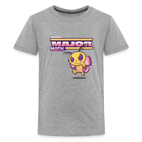 Major Moth Character Comfort Kids Tee - heather gray