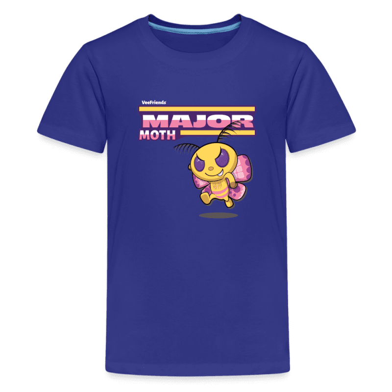 Major Moth Character Comfort Kids Tee - royal blue