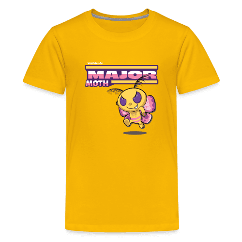 Major Moth Character Comfort Kids Tee - sun yellow