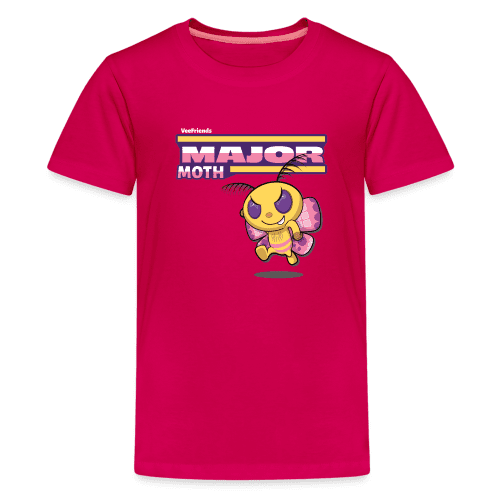 Major Moth Character Comfort Kids Tee - dark pink