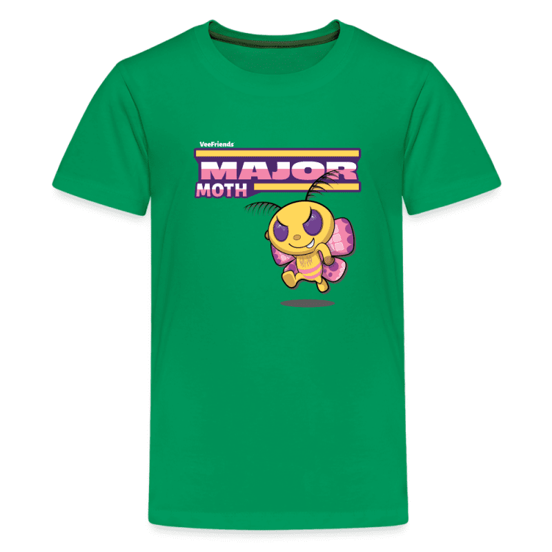 Major Moth Character Comfort Kids Tee - kelly green