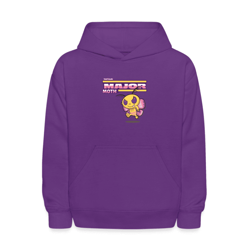 Major Moth Character Comfort Kids Hoodie - purple