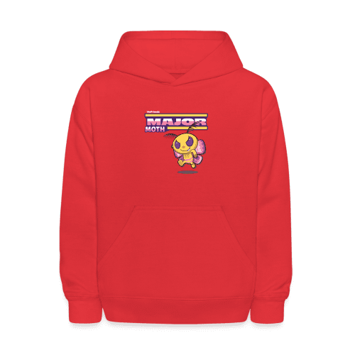 Major Moth Character Comfort Kids Hoodie - red