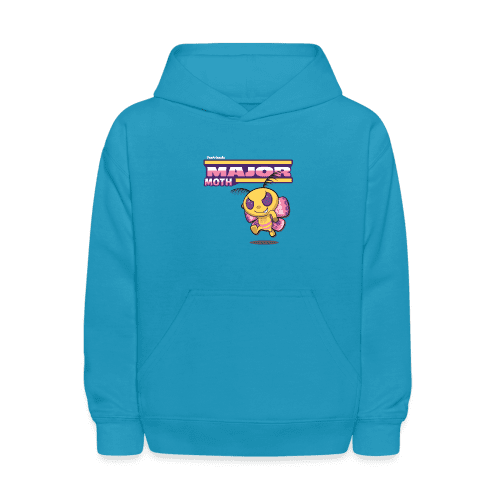 Major Moth Character Comfort Kids Hoodie - turquoise