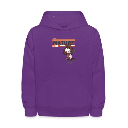 Mature Mule Character Comfort Kids Hoodie - purple