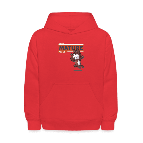 Mature Mule Character Comfort Kids Hoodie - red