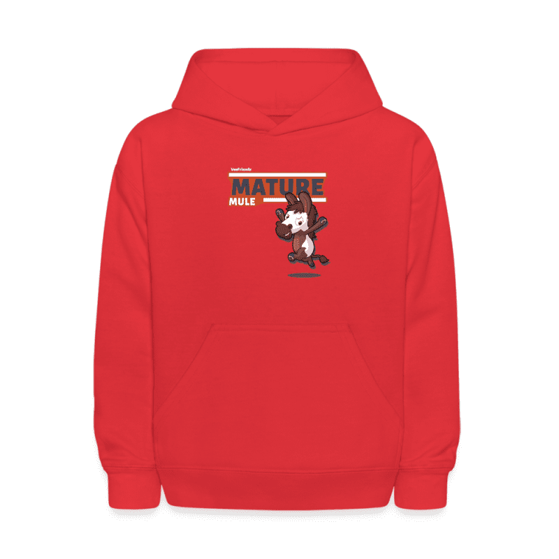 Mature Mule Character Comfort Kids Hoodie - red