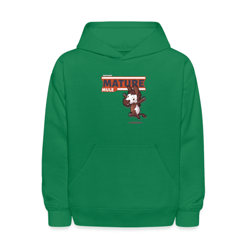 Mature Mule Character Comfort Kids Hoodie - kelly green