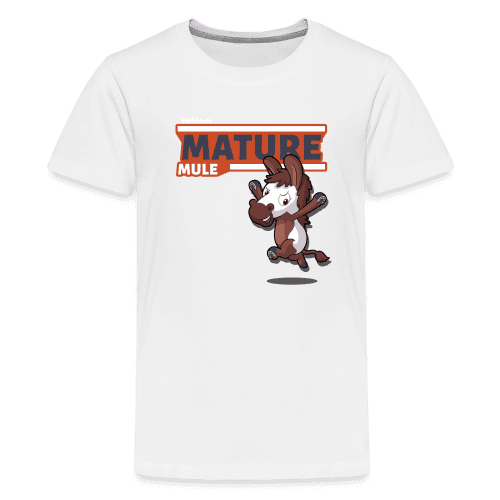 Mature Mule Character Comfort Kids Tee - white