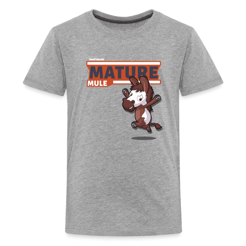 Mature Mule Character Comfort Kids Tee - heather gray