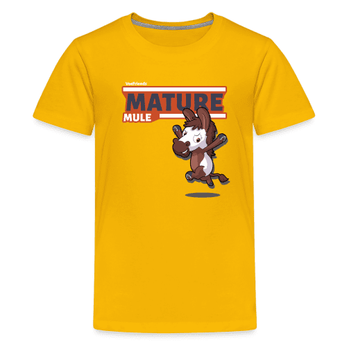 Mature Mule Character Comfort Kids Tee - sun yellow