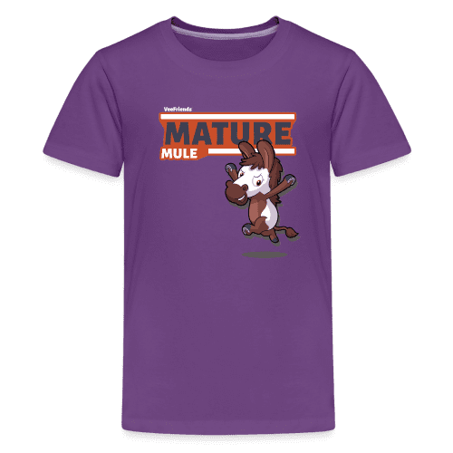 Mature Mule Character Comfort Kids Tee - purple